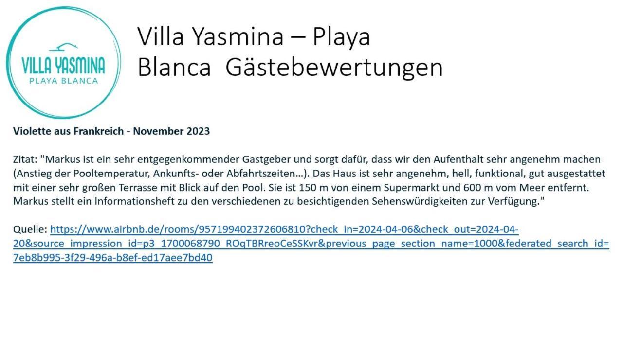 Villa Yasmina Playa Blanca Екстер'єр фото